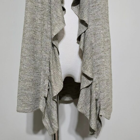 Lafayette 148 New York Womens M Heathered Open Front Sleeveless Cardigan Sweater - Picture 8 of 11